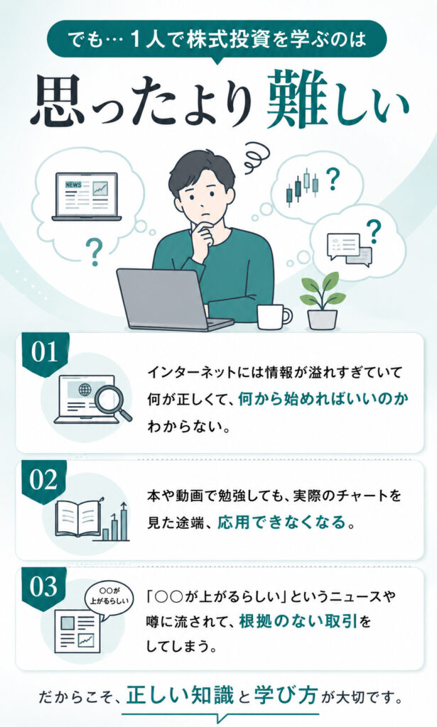 でも…株式投資を学ぶのは思ったより難しい